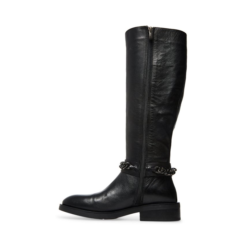 Botas Altas Steve Madden Quin Cuero Mujer Negras | ES FBS384